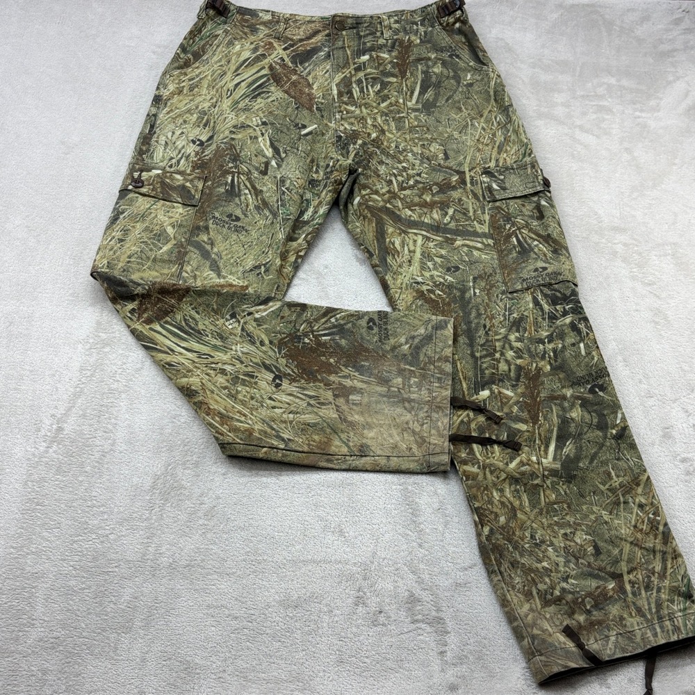 Cabelas Cargo Pants Mens 34 Brown Mossy Oak Duck Blind Camo Hunting Trousers